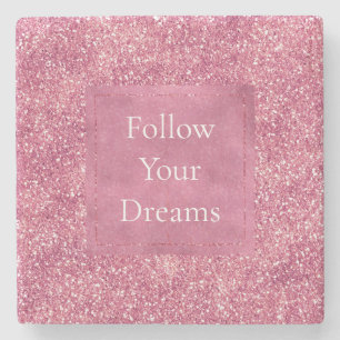 Dessous-de-verre En Pierre Fille Parties scintillant rose étincelle Glitz