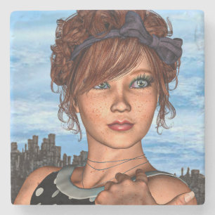 Dessous-de-verre En Pierre Fille Rétro