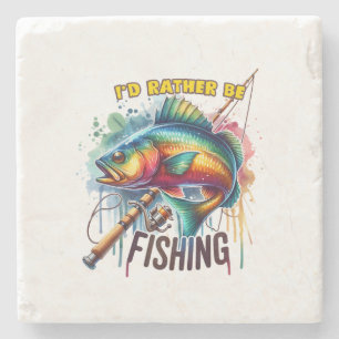 Dessous-de-verre En Pierre Fisher Don Je Préférerais Pêcher