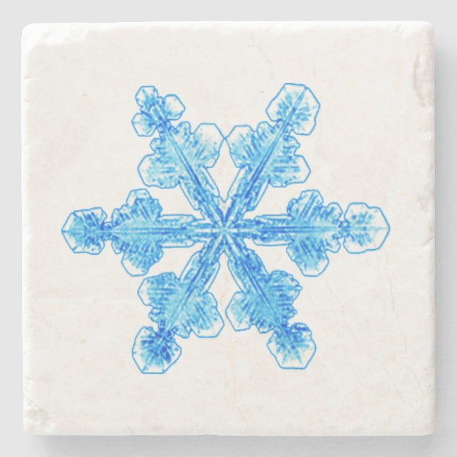 Dessous-de-verre En Pierre Flèche de neige Blue Winter (Devant)