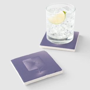 Dessous-de-verre En Pierre Fleur carré violette