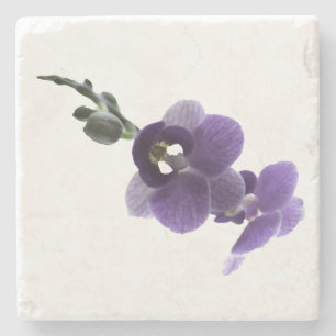 Dessous-de-verre En Pierre Fleur d'orchidée violette, Dessous de verre de pie