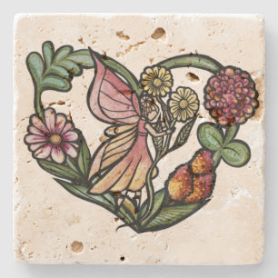 Dessous-de-verre En Pierre Fleur Fée Jardin Fées