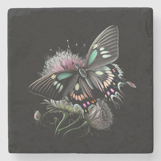 Dessous-de-verre En Pierre fleur-papillon (Devant)