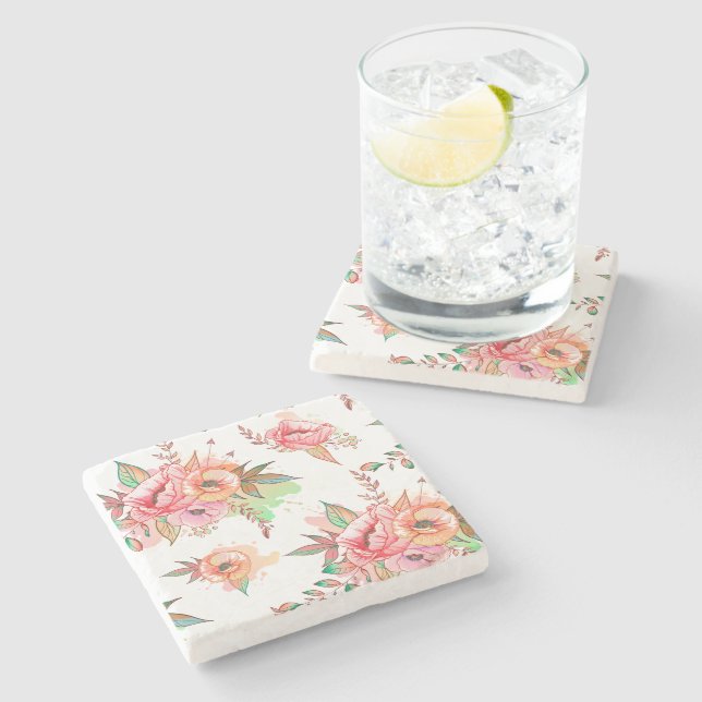 Dessous-de-verre En Pierre fleur printanière (Côté)