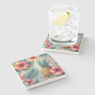 Dessous-de-verre En Pierre Fleur tropicale