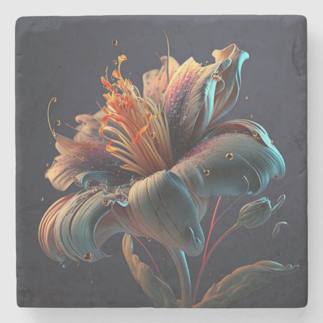 Dessous-de-verre En Pierre Fleurs (Devant)