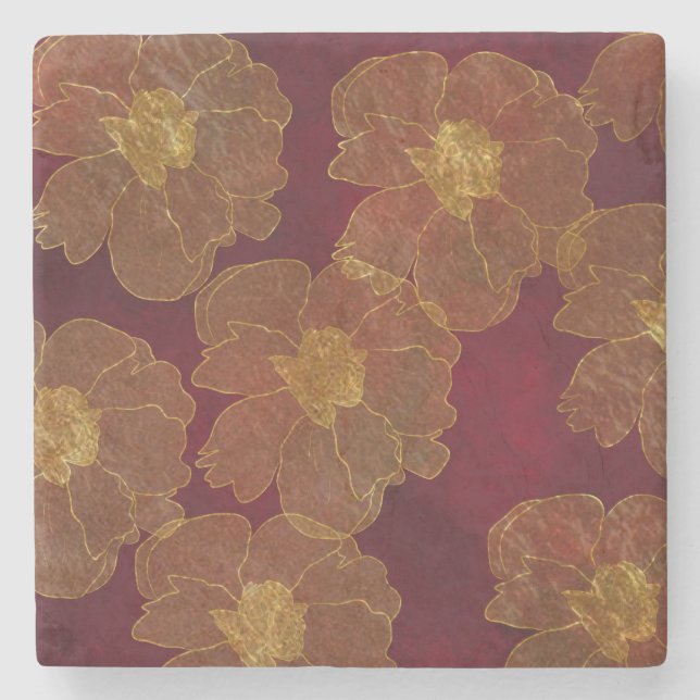 Dessous-de-verre En Pierre Fleurs (Devant)