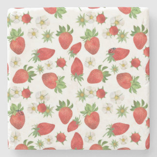 Dessous-de-verre En Pierre Fleurs de fraises : Aquarelle Art sans fil