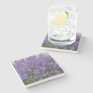 Dessous-de-verre En Pierre Fleurs de Lavande Violette Floral