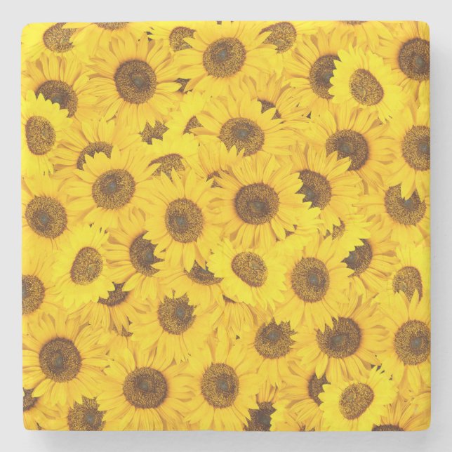 Dessous-de-verre En Pierre Fleurs de soleil (Devant)