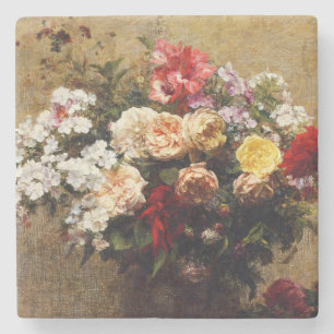 Dessous-de-verre En Pierre Fleurs d'été vintages par Henri Fantin-Latour