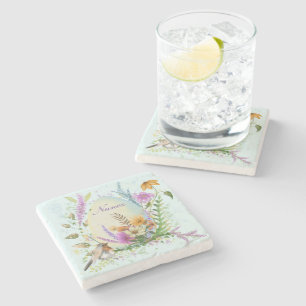Dessous-de-verre En Pierre Fleurs florales d'Oeufs de Pâques du printemps