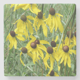 Dessous-de-verre En Pierre Fleurs Jaunes