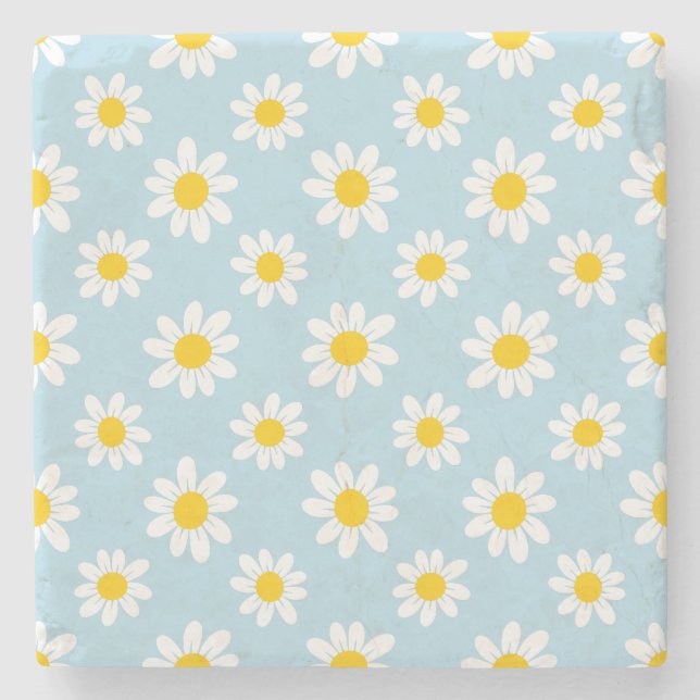 Dessous-de-verre En Pierre Fleurs marguerites (Devant)