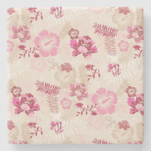 Dessous-de-verre En Pierre Fleurs modernes roses mignonnes motif Haut basket