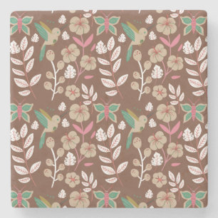 Dessous-de-verre En Pierre Fleurs motifs florales sans soudure, feuilles, pap
