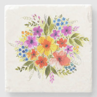 Fleurs peintes à la main, bouquet d'aquarelle lumi