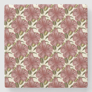 Dessous-de-verre En Pierre Fleurs tropicales sans couture motif fleurs roug