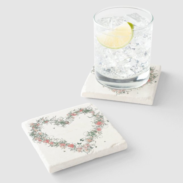 Dessous-de-verre En Pierre Floral (Côté)
