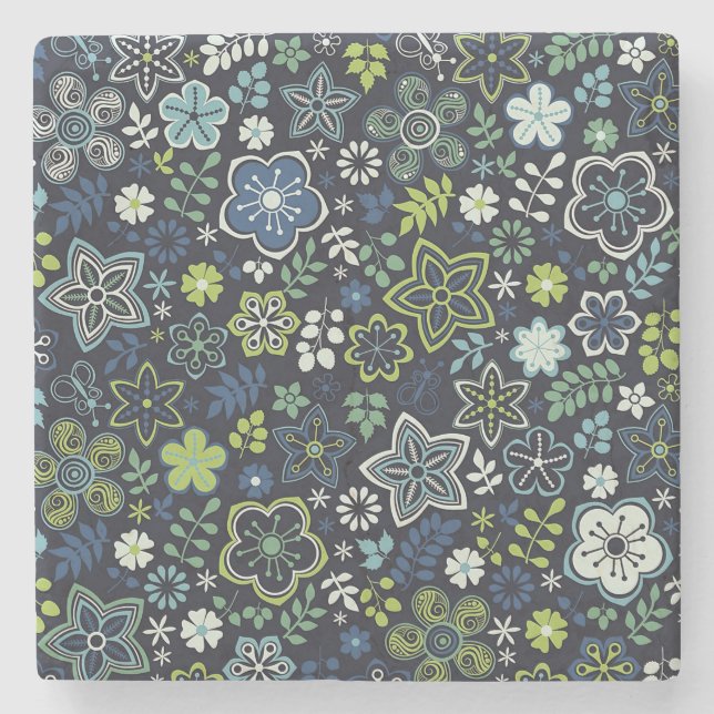Dessous-de-verre En Pierre Floral 3D Wall (Devant)