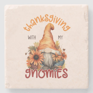 Dessous-de-verre En Pierre Floral Thanksgiving avec mes Gnomies