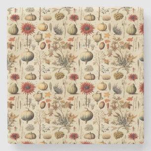Dessous-de-verre En Pierre Floral Thanksgiving Motif Vintage (3)