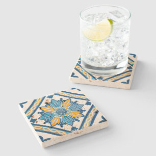 Dessous-de-verre En Pierre Flore méditerranéenne de la marine et de l'azule