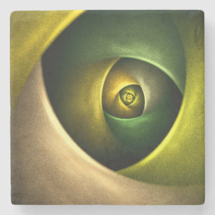 Dessous-de-verre En Pierre Flore verte Florale moderne Art Abstrait Motif #23