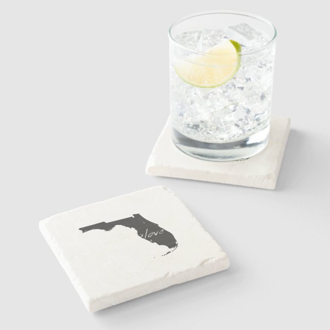 Dessous-de-verre En Pierre Florida Love State Formé Black Chalkboard (Côté)