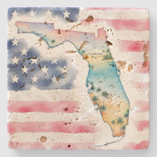 Dessous-de-verre En Pierre Florida Stone Coaster  (Devant)