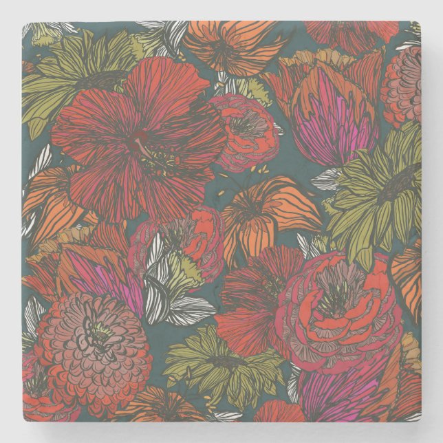 Dessous-de-verre En Pierre Flower Medley (Devant)