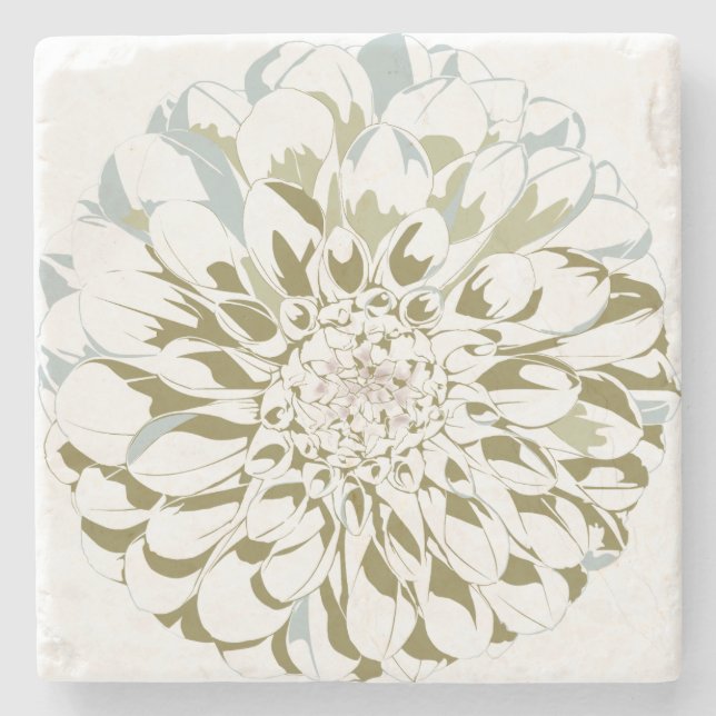 Dessous-de-verre En Pierre Flower stone coaster - dahlia (Devant)
