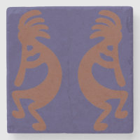 Flûte Jouer Kokopelli Figure - Rouille rouge sur b