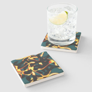 Dessous-de-verre En Pierre Flux brûlés jaune rouge à l'air épouvantable, spra