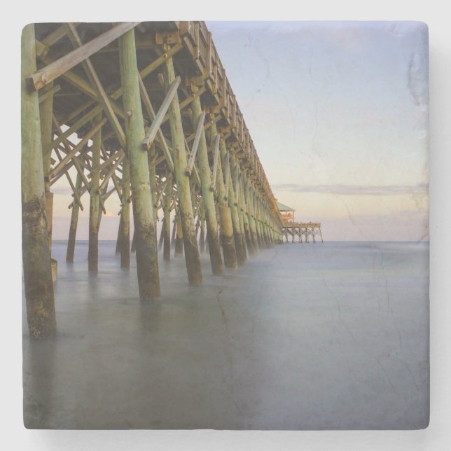 Dessous-de-verre En Pierre Folly Beach Pier Beauté (Devant)