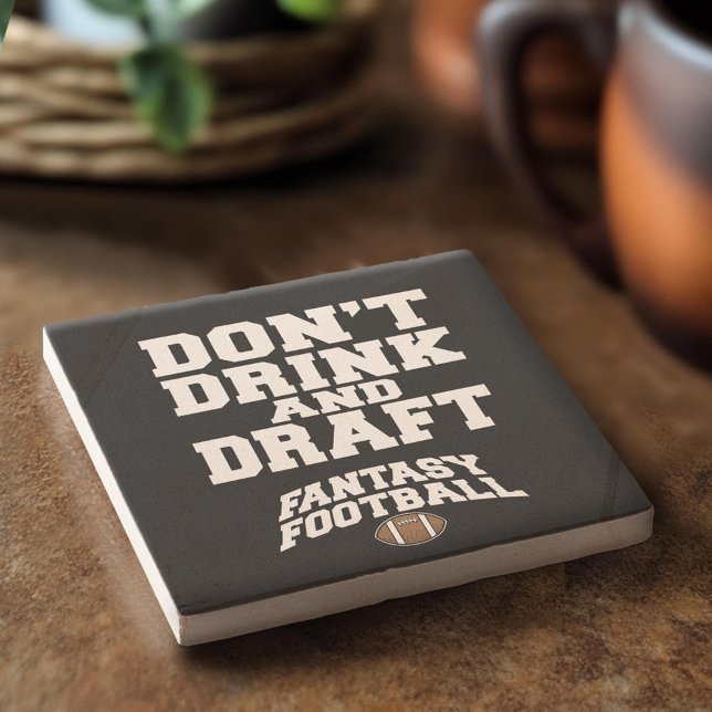 Dessous-de-verre En Pierre Football d'Imaginaire ne buvez pas et bavardage -  (Custom Stone Coaster)