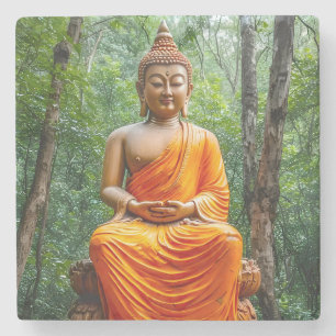 Dessous-de-verre En Pierre Forêt de calme : le sanctuaire du Bouddha