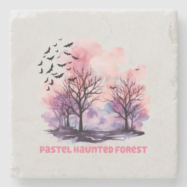 Dessous-de-verre En Pierre Forêt hôtelière Pastel (Devant)