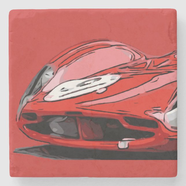 DESSOUS-DE-VERRE EN PIERRE FOREVER RED (Devant)