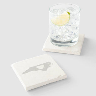 Dessous-de-verre En Pierre Forme de carte grise de Caroline du Nord avec déco