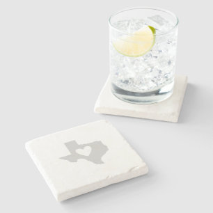 Dessous-de-verre En Pierre Forme de carte texane avec coeur Texan Lone Star L