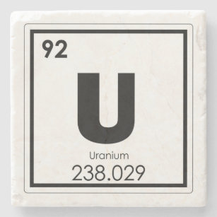 Dessous-de-verre En Pierre Formule en uranium de chimie de symbole d'élément