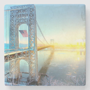 Dessous-de-verre En Pierre Fort se reliant Lee NJ et Manhattan NYPlus de GWB