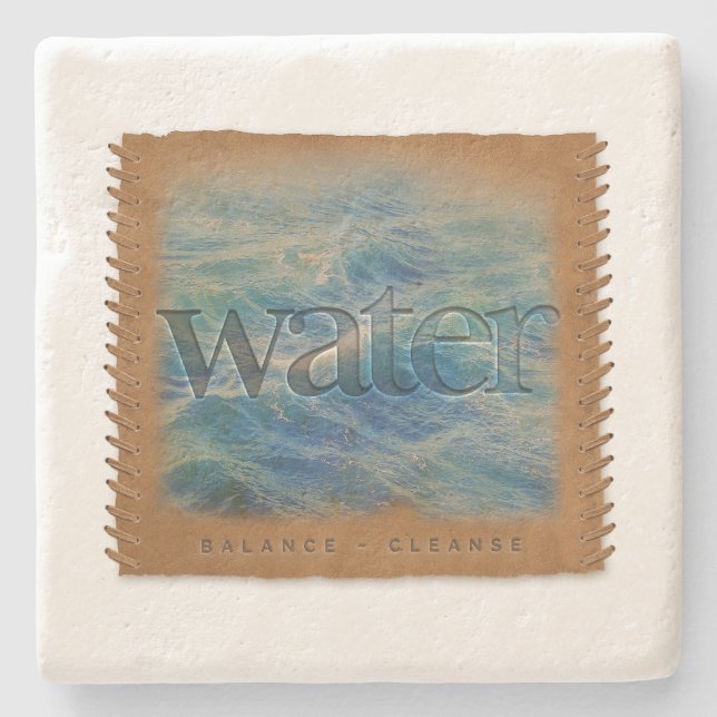Dessous-de-verre En Pierre Four Elements - Water - Coaster (Devant)