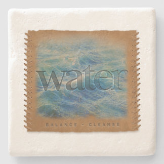 Dessous-de-verre En Pierre Four Elements - Water - Limestone Coaster