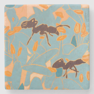 Dessous-de-verre En Pierre Fourmis avec fleurs bleues Flore australienne