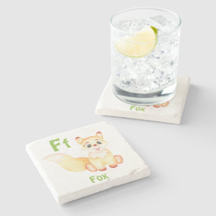 Dessous-de-verre En Pierre Fox personnaliser ABC : Lettre F - Ajouter votre n