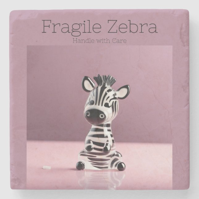 Dessous-de-verre En Pierre Fragile Zebra : Manipuler avec soin (Devant)