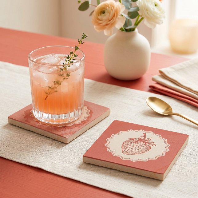 Dessous-de-verre En Pierre Fraise (Créateur téléchargé)